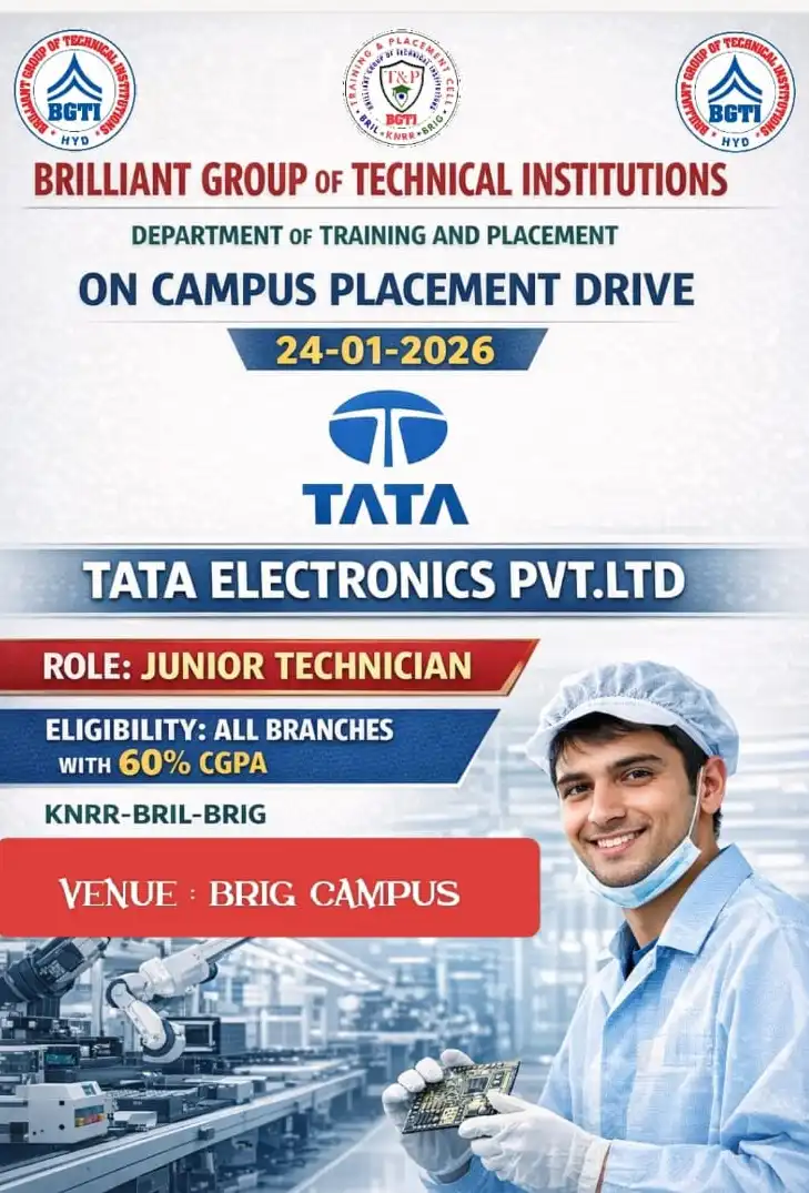 TATA ELECTRONICS PVT LTD - 24-01-2026 – BRIL Campus Drive 2025-26